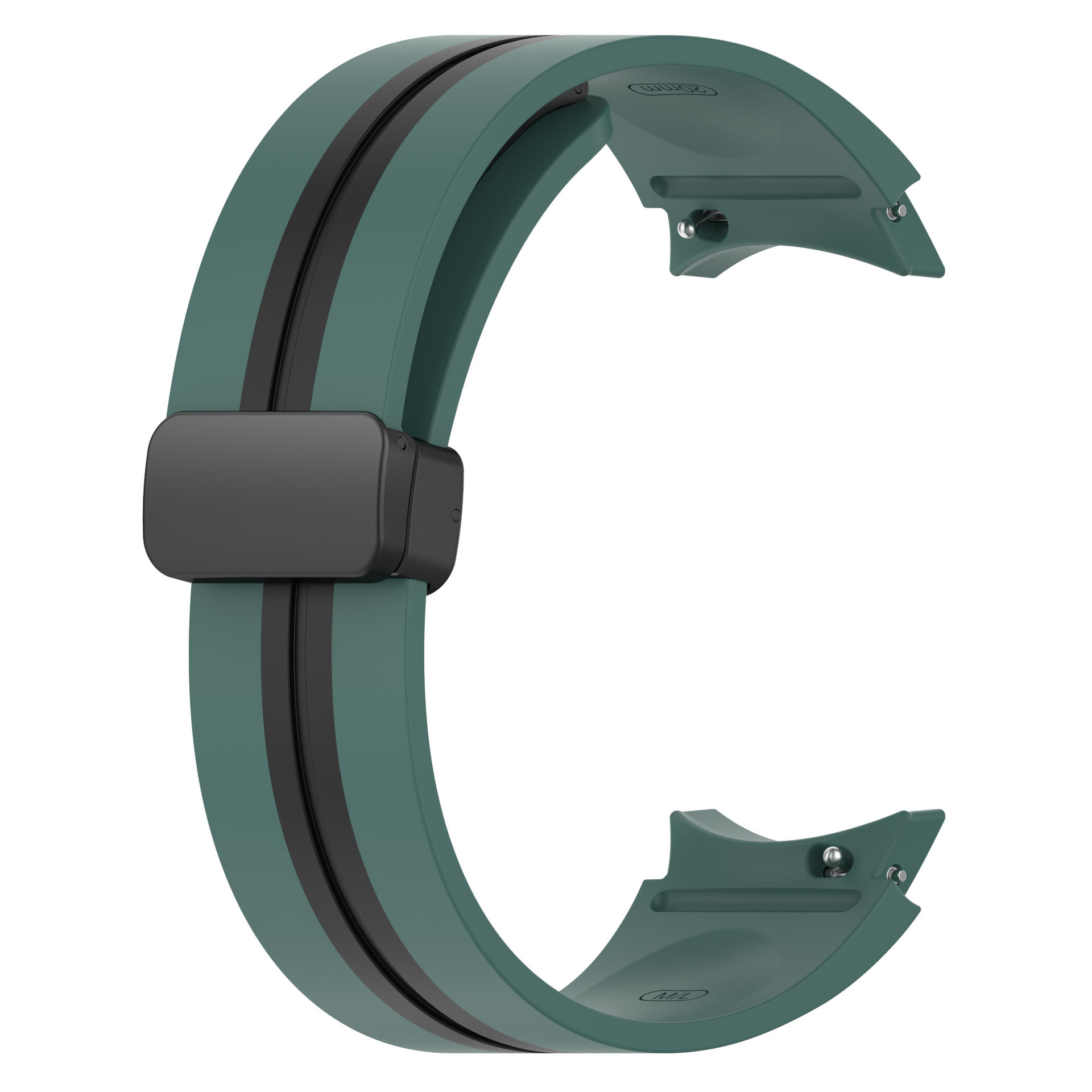 sylikonovyj-reminecz-cls-line-black-dlya-samsung-galaxy-watch-4-5-6-temno-zeleno-chornyj-20mm-4
