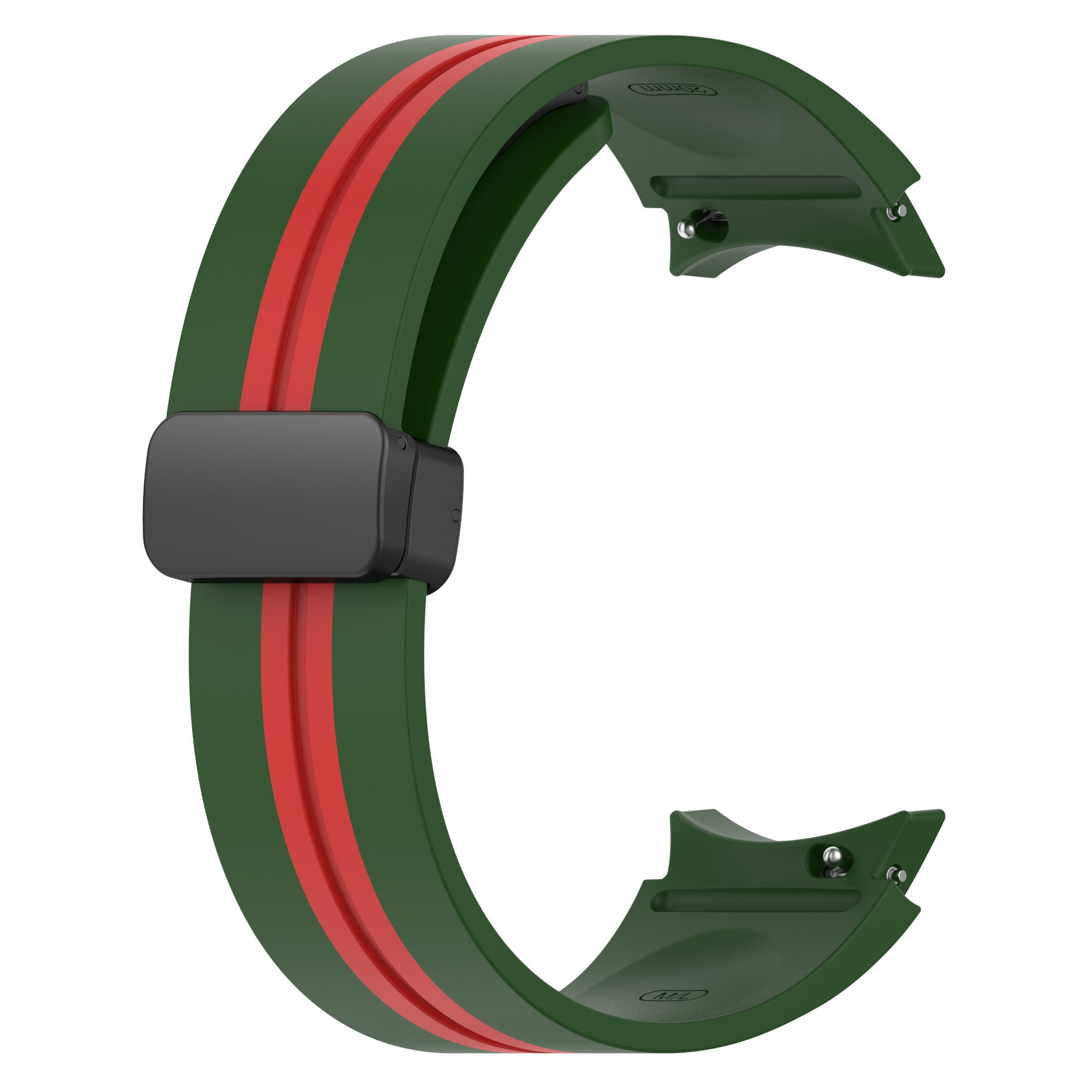 sylikonovyj-reminecz-cls-line-black-dlya-samsung-galaxy-watch-4-5-6-zeleno-chervonyj-20mm-4