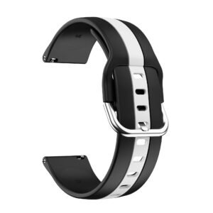 Силіконовий ремінець D2 Normal для Samsung Galaxy Watch 42mm / 3 41mm / Active / Active 2 чорно-білий 20mm