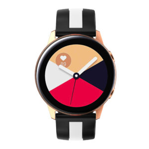 Силіконовий ремінець D2 Normal для Samsung Galaxy Watch 4 / 5 / 6 чорно-білий 20mm