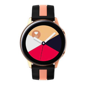 Силіконовий ремінець D2 Normal для Samsung Galaxy Watch 4 / 5 / 6 чорно-рожевий 20mm