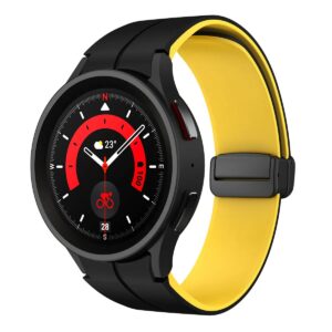 Силіконовий ремінець Magnetic для Samsung Galaxy Watch 4 / 5 / 6 чорно-жовтий 20mm
