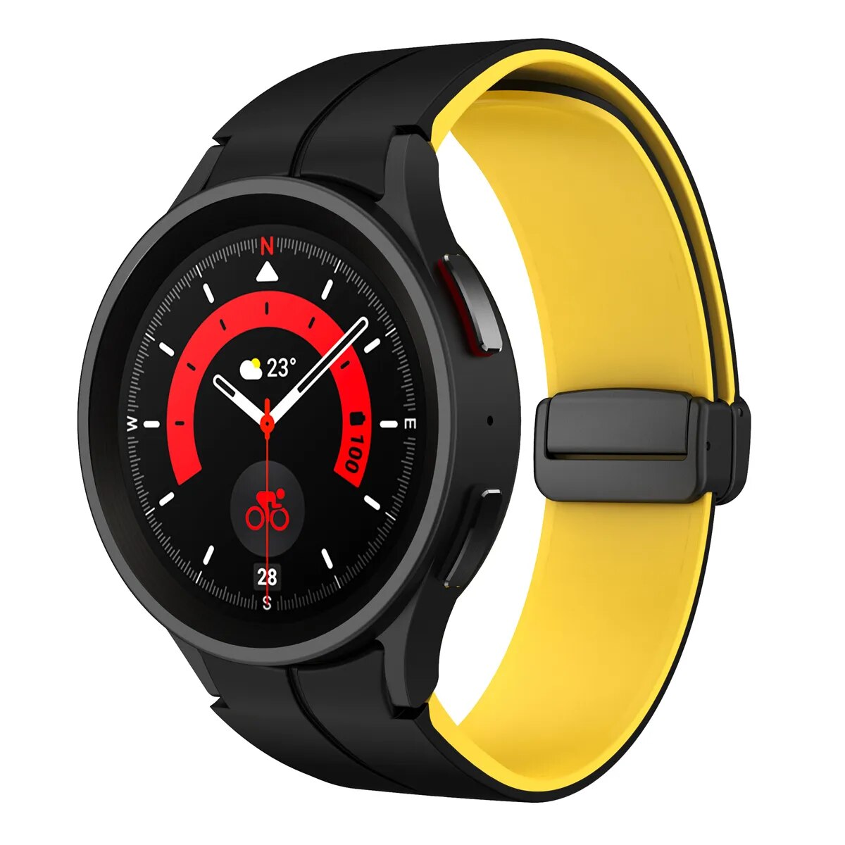 sylikonovyj-reminecz-magnetic-dlya-samsung-galaxy-watch-4-5-6-chorno-zhovtyj-20mm-2