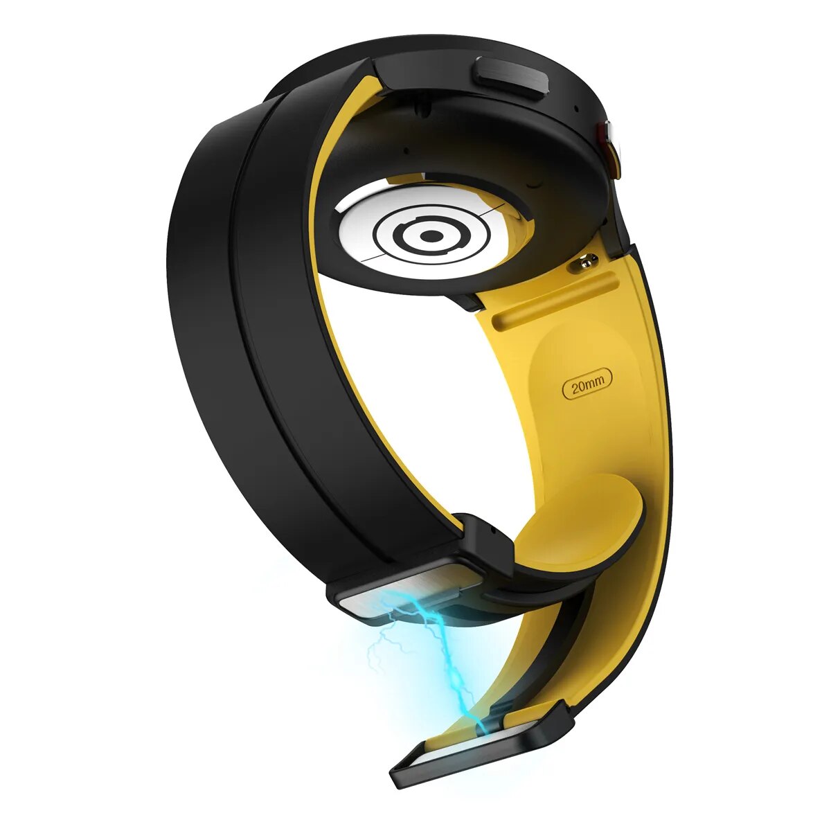 sylikonovyj-reminecz-magnetic-dlya-samsung-galaxy-watch-4-5-6-chorno-zhovtyj-20mm-3
