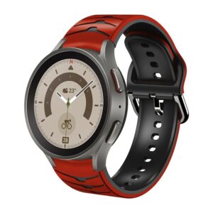 Силіконовий ремінець Scales для Samsung Galaxy Watch 4 / 5 / 6 червоно-чорний 20mm