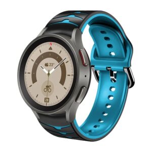 Силіконовий ремінець Scales для Samsung Galaxy Watch 4 / 5 / 6 чорно-синій 20mm