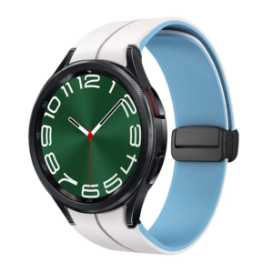 Силіконовий ремінець Magnetic для Samsung Galaxy Watch 4 / 5 / 6 біло-блакитний 20mm