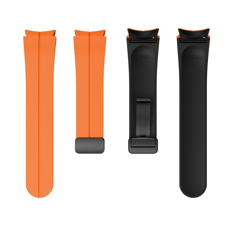 sylikonovyj-reminecz-magnetic-dlya-samsung-galaxy-watch-4-5-6-pomaranchevo-chornyj-20mm-4
