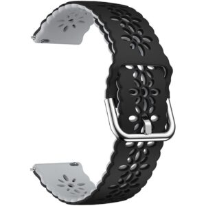 Силіконовий ремінець Flower для Samsung Galaxy Watch 4 / 5 / 6 чорно-сірий 20mm