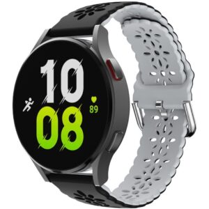 Силіконовий ремінець Flower для Samsung Galaxy Watch Active (1,2) / Samsung Galaxy Watch 42mm чорно-сірий 20mm