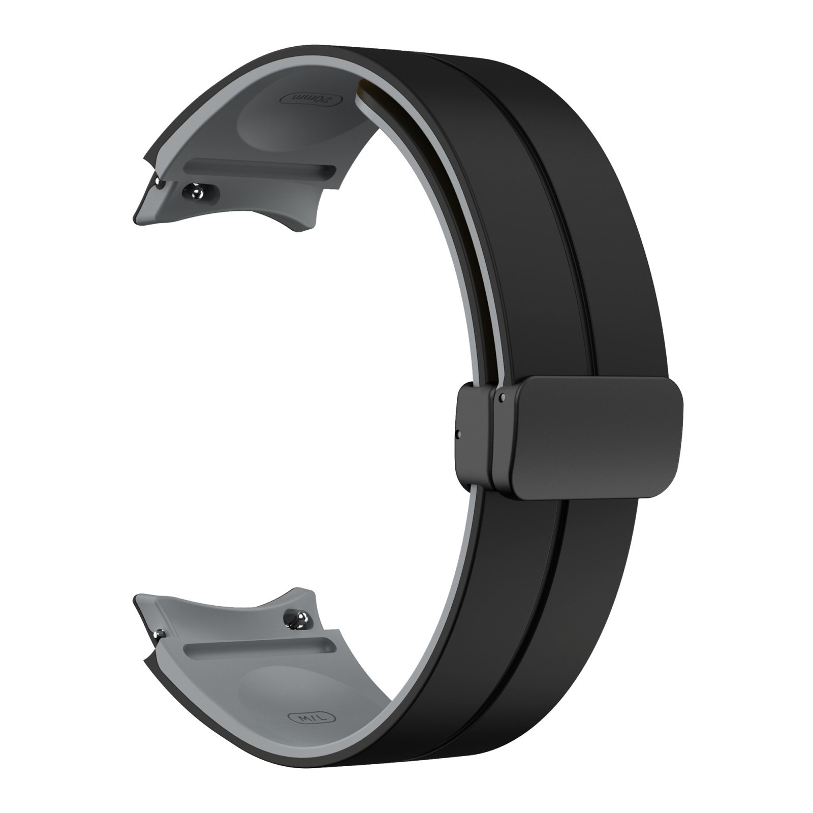sylikonovyj-reminecz-magnetic-dlya-samsung-galaxy-watch-4-5-6-chorno-siryj-20mm-2