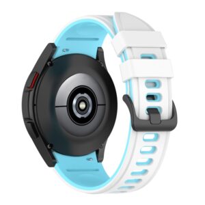 Силіконовий ремінець Ricco для Samsung Galaxy Watch 4 / 5 / 6 біло-блакитний 20mm