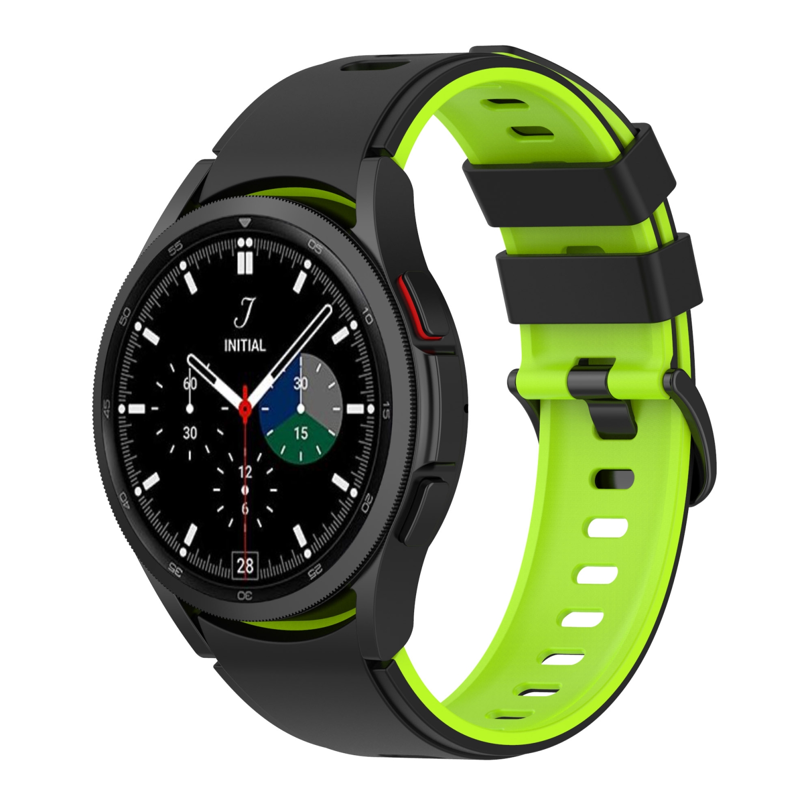 sylikonovyj-reminecz-ricco-dlya-samsung-galaxy-watch-4-5-6-chorno-zelenyj-20mm-1