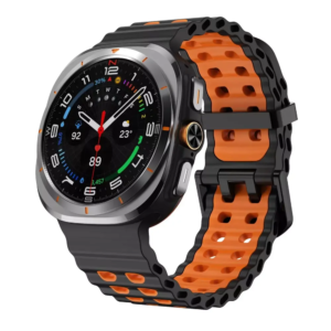 Силіконовий ремінець Classic Color для Samsung Galaxy Watch Ultra - чорно-помаранчевий