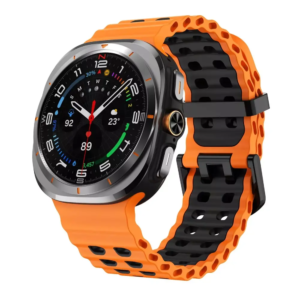 Силіконовий ремінець Classic Color для Samsung Galaxy Watch Ultra - помаранчево-чорний
