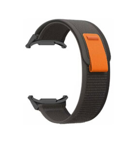 Нейлоновий ремінець Cloth Sport для Samsung Galaxy Watch Ultra - чорно-помаранчевий