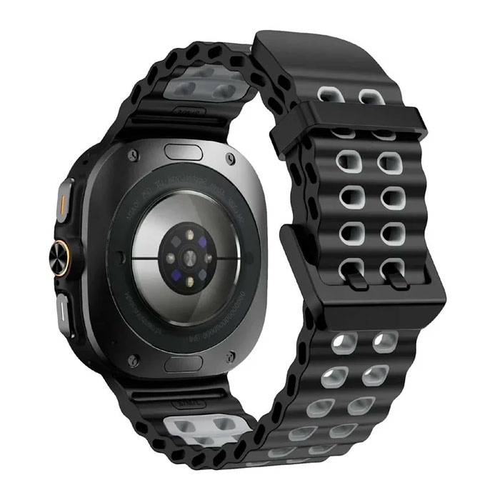 sylikonovyj-reminecz-classic-color-dlya-samsung-galaxy-watch-ultra-chorno-siryj-1n Силіконовий ремінець Classic Color для Samsung Galaxy Watch Ultra / Ultra 2 - чорно-сірий