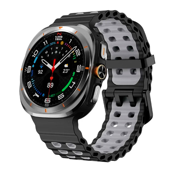 sylikonovyj-reminecz-classic-color-dlya-samsung-galaxy-watch-ultra-chorno-siryj-2 Силіконовий ремінець Classic Color для Samsung Galaxy Watch Ultra / Ultra 2 - чорно-сірий