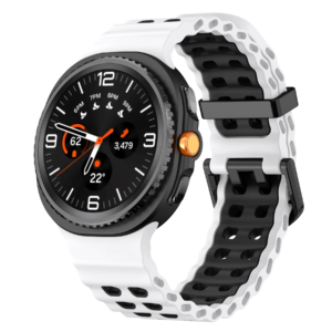 Силіконовий перфорований ремінець Classic Color для Samsung Galaxy Watch 8 40mm / 44mm / 8 Classic - біло-чорний