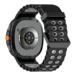 Силіконовий перфорований ремінець Classic Color для Samsung Galaxy Watch 8 / 8 Classic / 9 - чорно-сірий
