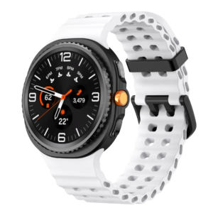 Силіконовий перфорований ремінець Ocean для Samsung Galaxy Watch 8 40mm / 44mm / 8 Classic - білий