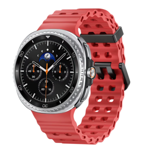 Силіконовий перфорований ремінець Ocean для Samsung Galaxy Watch 8 40mm / 44mm / 8 Classic - червоний