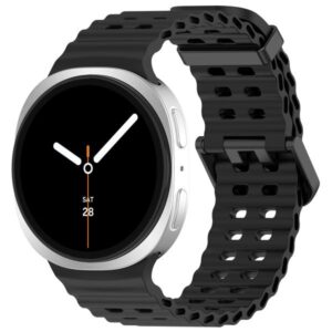 Силіконовий перфорований ремінець Ocean для Samsung Galaxy Watch 8 40mm / 44mm / 8 Classic - чорний