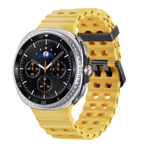 Силіконовий перфорований ремінець Ocean для Samsung Galaxy Watch 8 40mm / 44mm / 8 Classic - жовтий