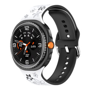 Силіконовий ремінець Bloomy для Samsung Galaxy Watch 8 40mm / 44mm / 8 Classic - біло-чорний