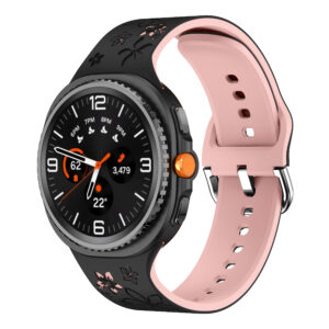 Силіконовий ремінець Bloomy для Samsung Galaxy Watch 8 40mm / 44mm / 8 Classic - чорно-рожевий