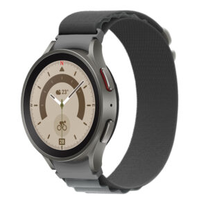 Нейлоновий ремінець Cloth Wave для Samsung Galaxy Watch 4 / 5 / 6 темно-сірий 20mm