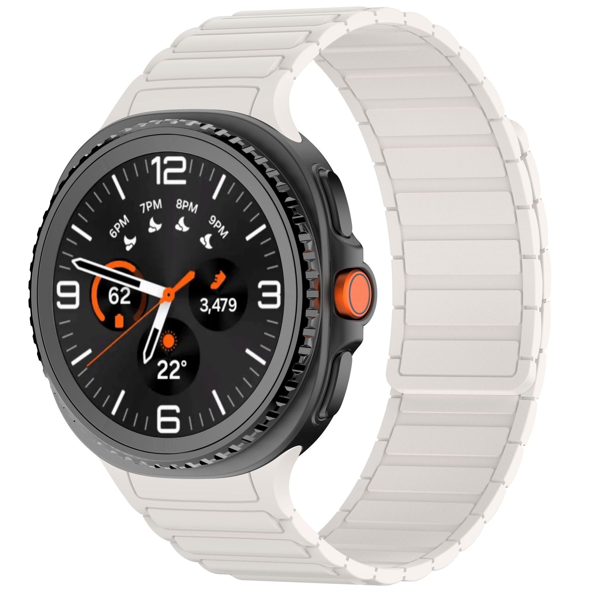 mahnitnyj-reminecz-magnet-dlya-samsung-galaxy-watch-8-9-bilyj-2 Силіконовий магнітний ремінець Magnet для Samsung Galaxy Watch 8 / 8 Classic / 9 - білий