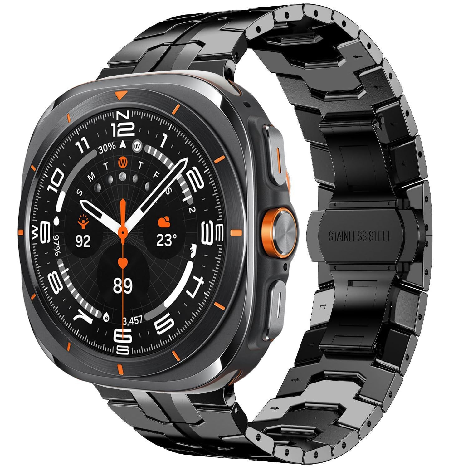 metalevyj-reminecz-iron-dlya-samsung-galaxy-watch-ultra-ultra-2-chornyj-1 Металевий ремінець Iron для Samsung Galaxy Watch Ultra / Ultra 2 - чорний