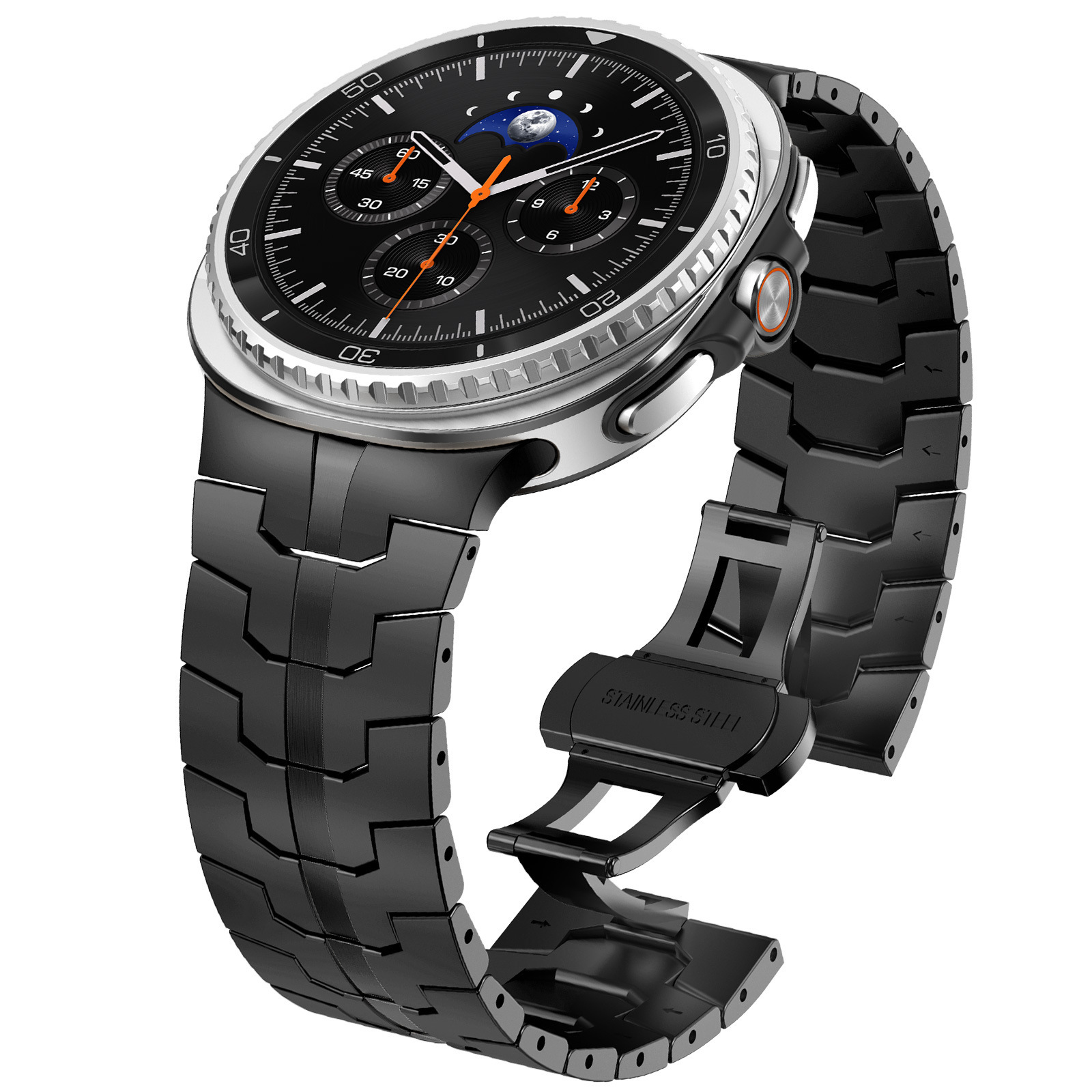 metalevyj-reminecz-iron-dlya-samsung-galaxy-watch-ultra-ultra-2-chornyj-2 Металевий ремінець Iron для Samsung Galaxy Watch Ultra / Ultra 2 - чорний