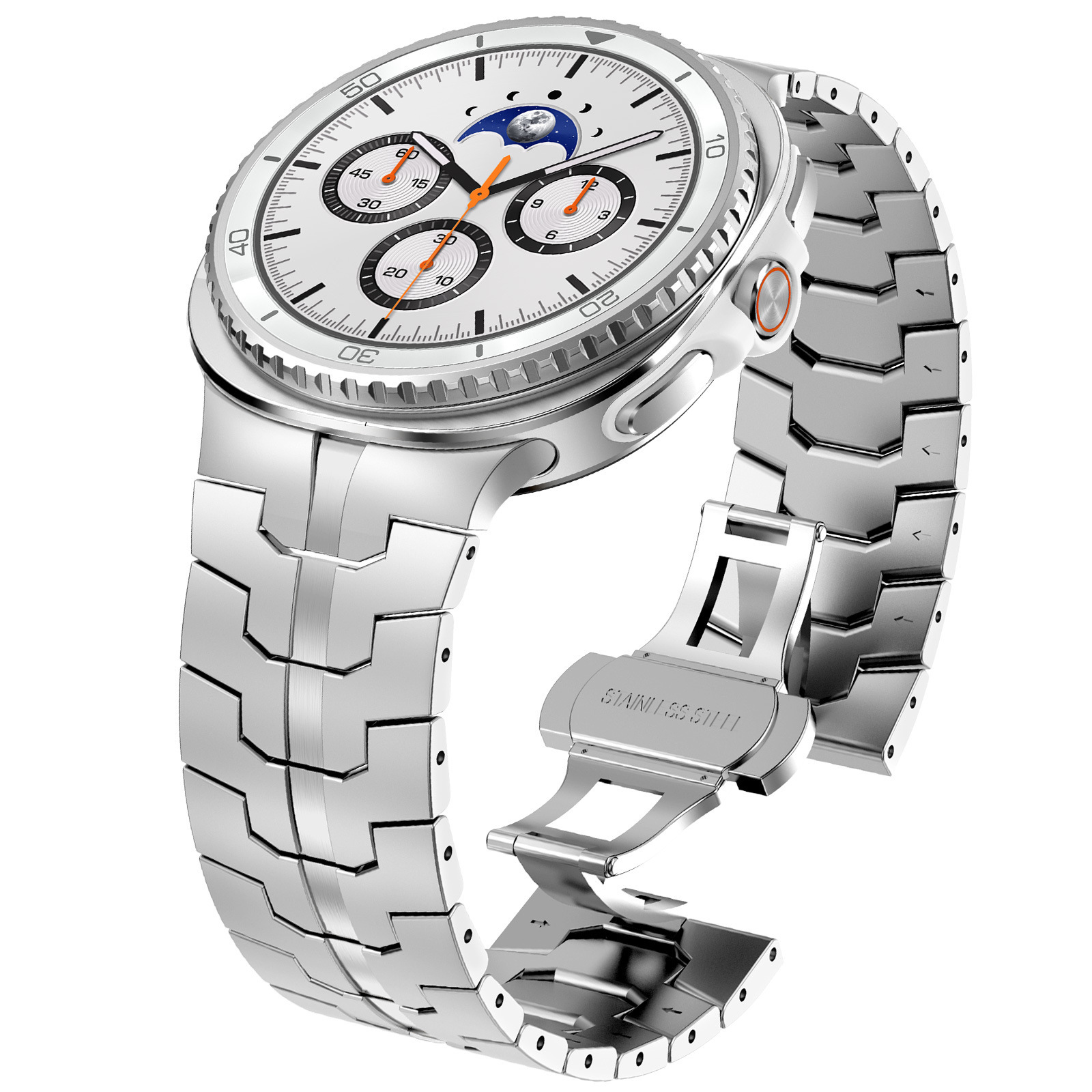 metalevyj-reminecz-iron-dlya-samsung-galaxy-watch-ultra-ultra-2-sribnyj-2 Металевий ремінець Iron для Samsung Galaxy Watch Ultra / Ultra 2 - срібний