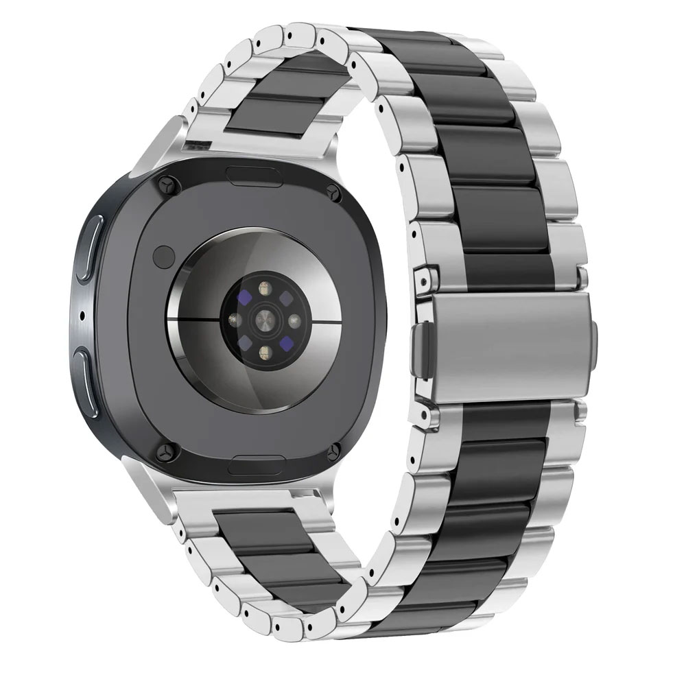 metalevyj-reminecz-stainless-premium-dlya-samsung-galaxy-watch-8-8-classic-9-sribno-chornyj-1 Металевий ремінець Stainless Premium для Samsung Galaxy Watch 8 / 8 Classic / 9 - срібно-чорний