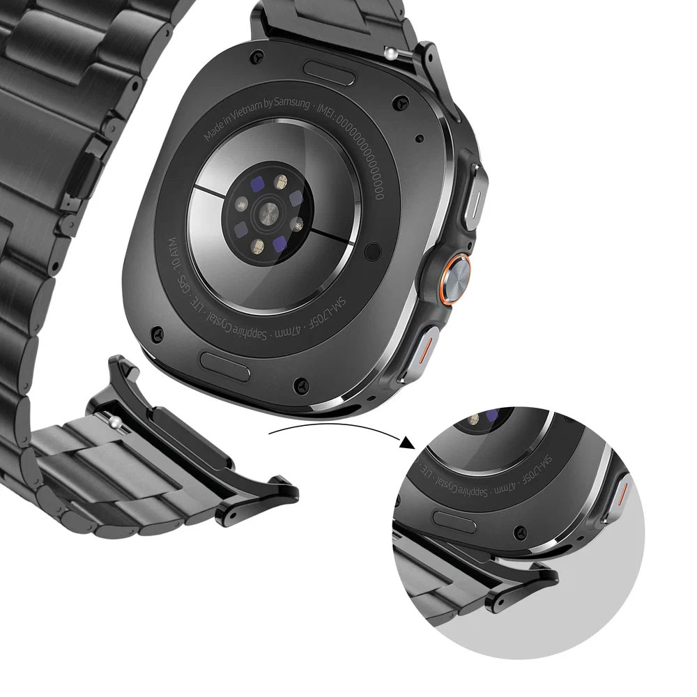 metalevyj-reminecz-stainless-premium-dlya-samsung-galaxy-watch-ultra-ultra-2-chornyj-3 Металевий ремінець Stainless Premium для Samsung Galaxy Watch Ultra / Ultra 2 - чорний