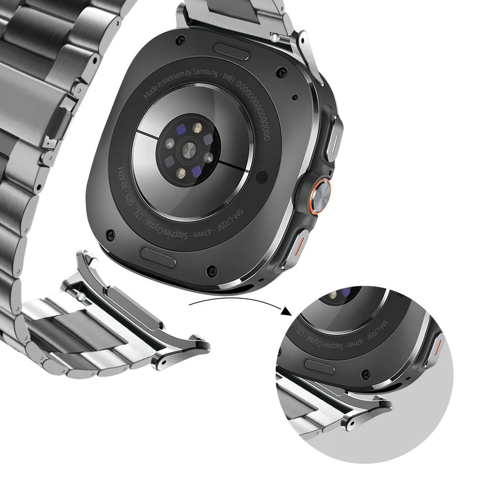 metalevyj-reminecz-stainless-premium-dlya-samsung-galaxy-watch-ultra-ultra-2-sribno-chornyj-3 Металевий ремінець Stainless Premium для Samsung Galaxy Watch Ultra / Ultra 2 - срібно-чорний