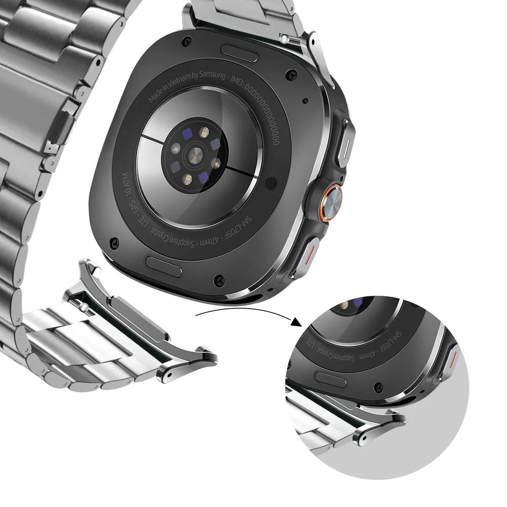 metalevyj-reminecz-stainless-premium-dlya-samsung-galaxy-watch-ultra-ultra-2-sribnyj-3 Металевий ремінець Stainless Premium для Samsung Galaxy Watch Ultra / Ultra 2 - срібний