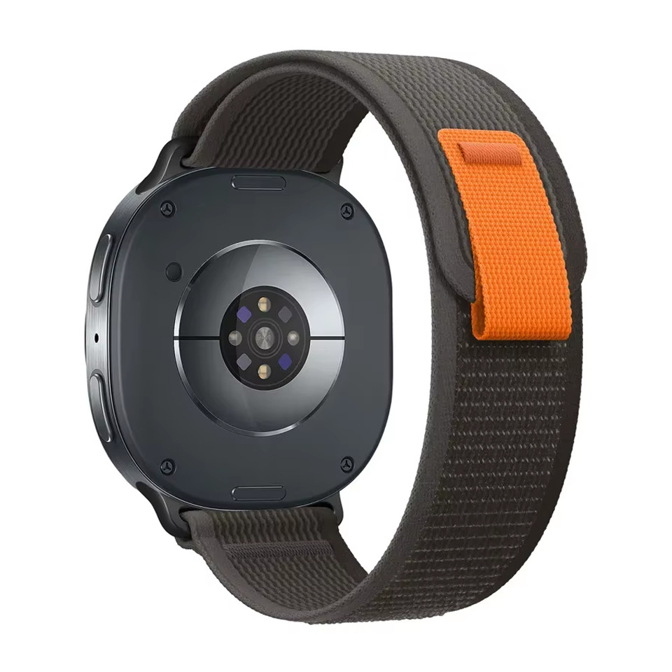 nejlonovyj-reminecz-cloth-dlya-samsung-galaxy-watch-8-9-chorno-pomaranchevyj-l-1 Нейлоновий ремінець Cloth для Samsung Galaxy Watch 8 / 8 Classic / 9 - чорно-помаранчевий