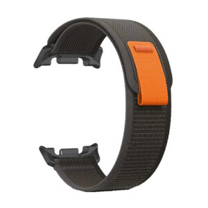 Нейлоновий ремінець Cloth для Samsung Galaxy Watch 8 / 8 Classic / 9 - чорно-помаранчевий