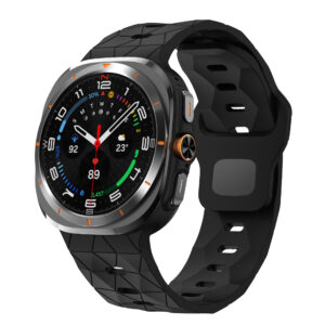 Силіконовий спортивний ремінець Ranger для Samsung Galaxy Watch Ultra / Ultra 2 - чорний