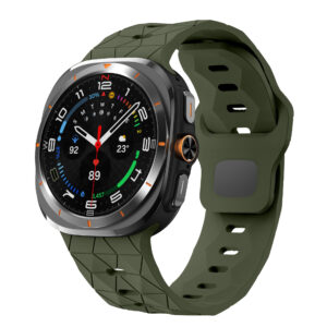 Силіконовий спортивний ремінець Ranger для Samsung Galaxy Watch Ultra / Ultra 2 - темно-зелений