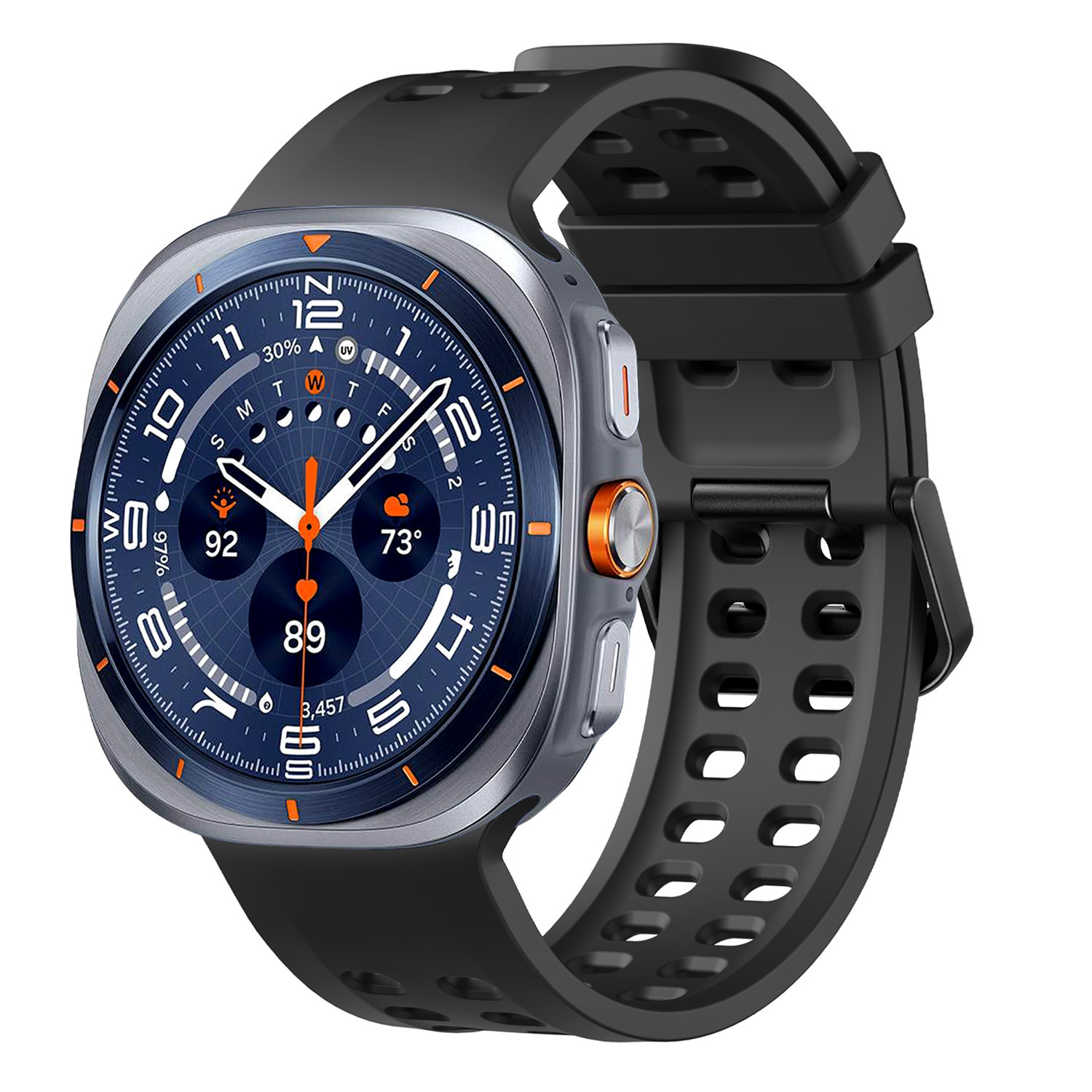 sylikonovyj-perforovanyj-reminecz-ultrasport-dlya-samsung-galaxy-watch-ultra-chornyj-2 Силіконовий перфорований ремінець UltraSport для Samsung Galaxy Watch Ultra / Ultra 2 - чорний