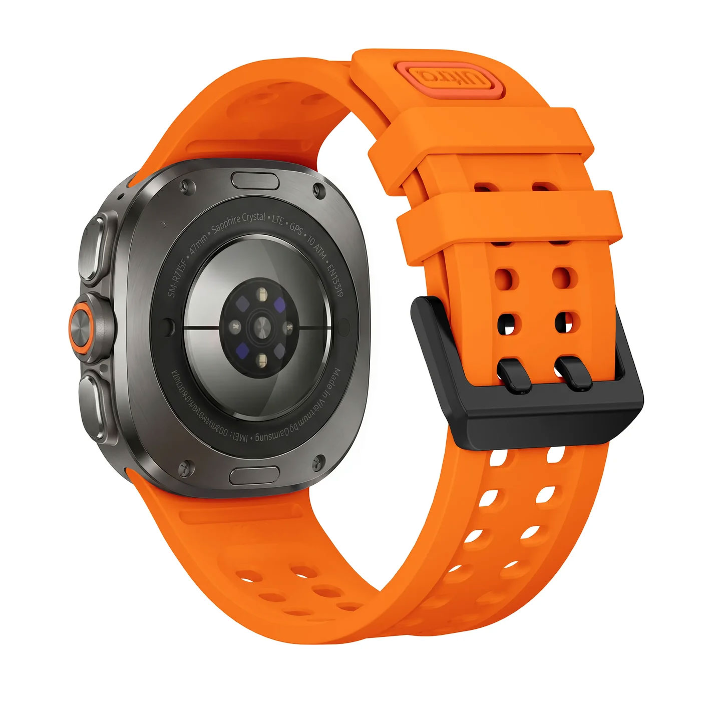 sylikonovyj-perforovanyj-reminecz-ultrasport-dlya-samsung-galaxy-watch-ultra-pomaranchevyj-1 Силіконовий перфорований ремінець UltraSport для Samsung Galaxy Watch Ultra / Ultra 2 - помаранчевий