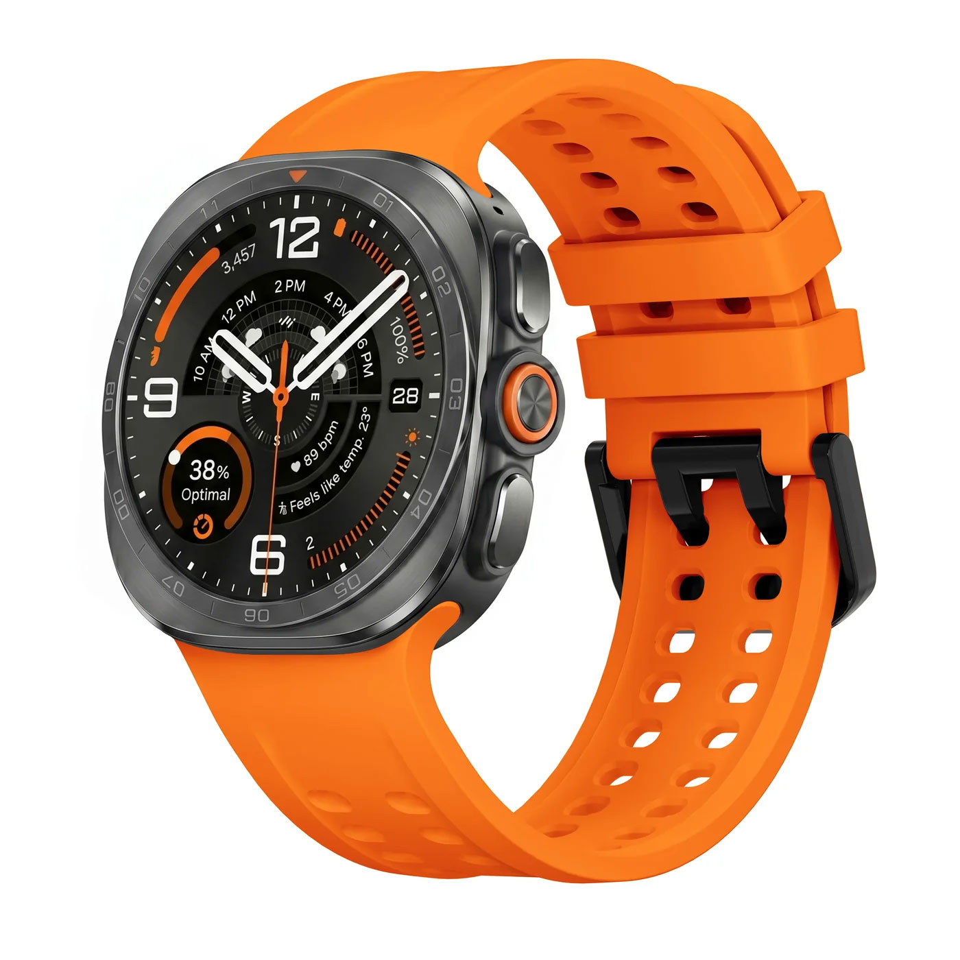 sylikonovyj-perforovanyj-reminecz-ultrasport-dlya-samsung-galaxy-watch-ultra-pomaranchevyj-2 Силіконовий перфорований ремінець UltraSport для Samsung Galaxy Watch Ultra / Ultra 2 - помаранчевий