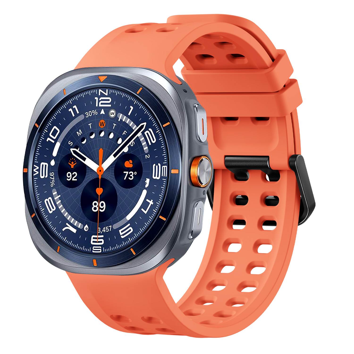 sylikonovyj-perforovanyj-reminecz-ultrasport-dlya-samsung-galaxy-watch-ultra-pomaranchevyj-5 Силіконовий перфорований ремінець UltraSport для Samsung Galaxy Watch Ultra / Ultra 2 - помаранчевий