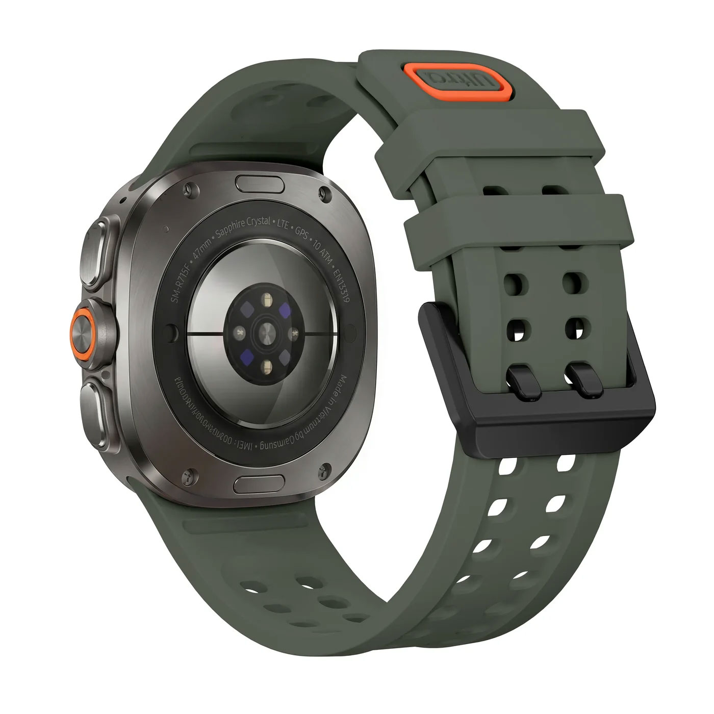 sylikonovyj-perforovanyj-reminecz-ultrasport-dlya-samsung-galaxy-watch-ultra-zelenyj-1 Силіконовий перфорований ремінець UltraSport для Samsung Galaxy Watch Ultra / Ultra 2 - темно-зелений
