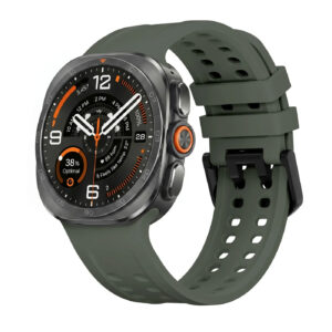 Силіконовий перфорований ремінець UltraSport для Samsung Galaxy Watch Ultra / Ultra 2 - темно-зелений