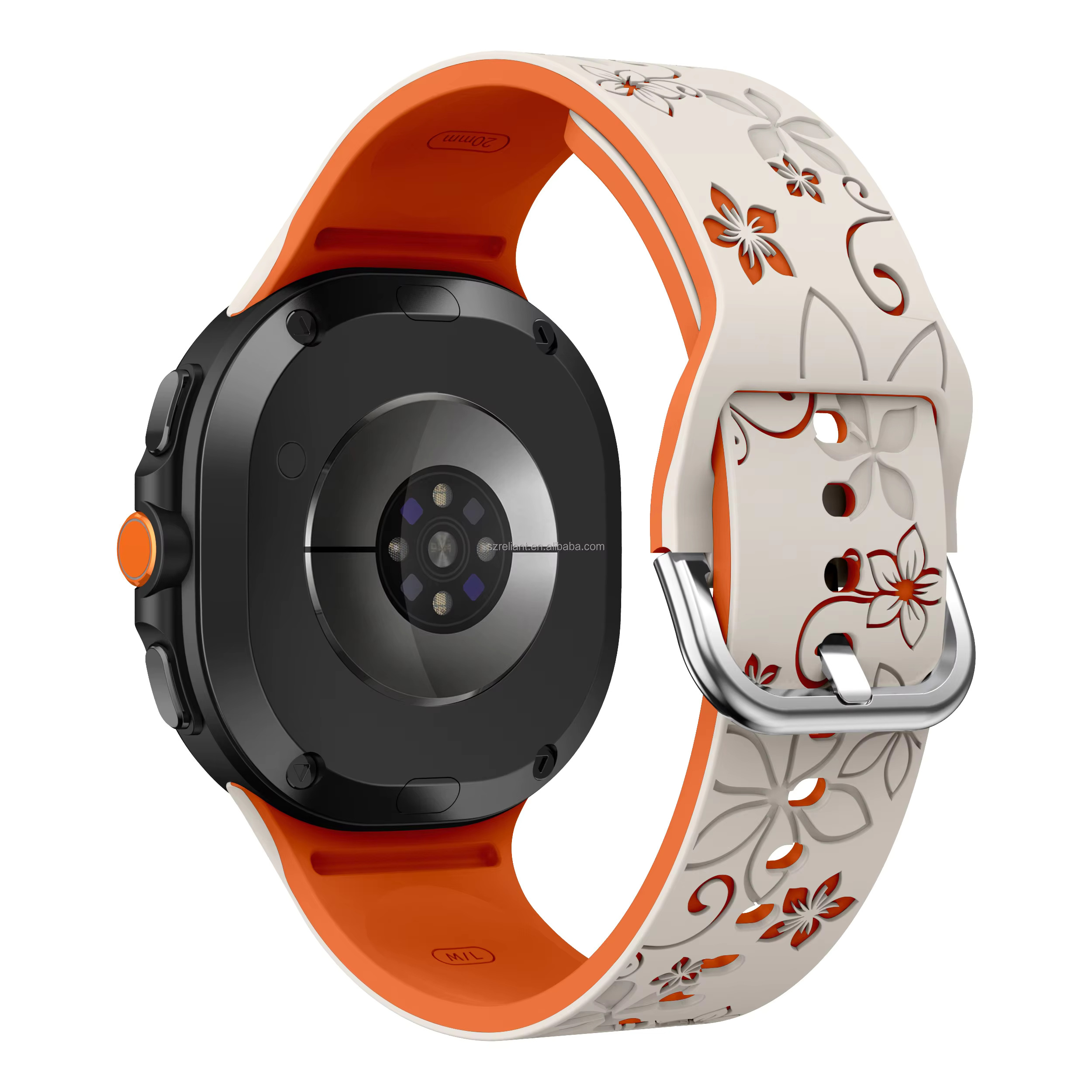 sylikonovyj-reminecz-bloomy-dlya-samsung-galaxy-watch-8-9-molochno-pomaranchevyj-1 Силіконовий ремінець Bloomy для Samsung Galaxy Watch 8 / 8 Classic / 9 - молочно-помаранчевий